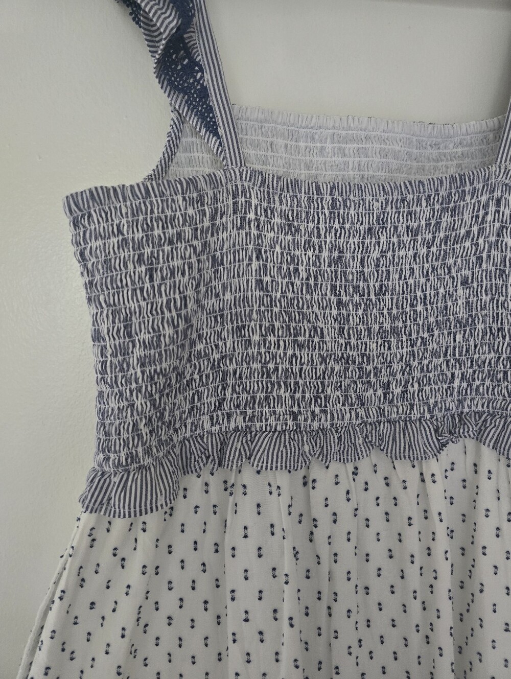 J. Crew Blue and White Tiered Maxi Dress Size M - Picture 6 of 12